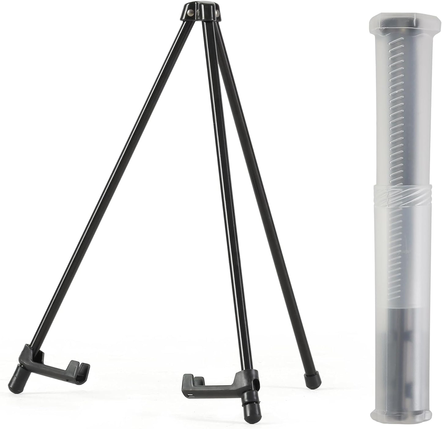 14" High Tabletop Instant Display Easel - Black Steel Small Tripod Easel Stand with Adjustable Holders for Pictures, Paintings, Posters and Store Signs(1 Pack)