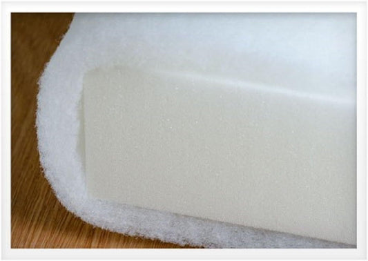 FoamRush 9" x 24" x 24" Seat Cushion Foam with Batting/Dacron (Cushion Seat Replacement) Made in USA