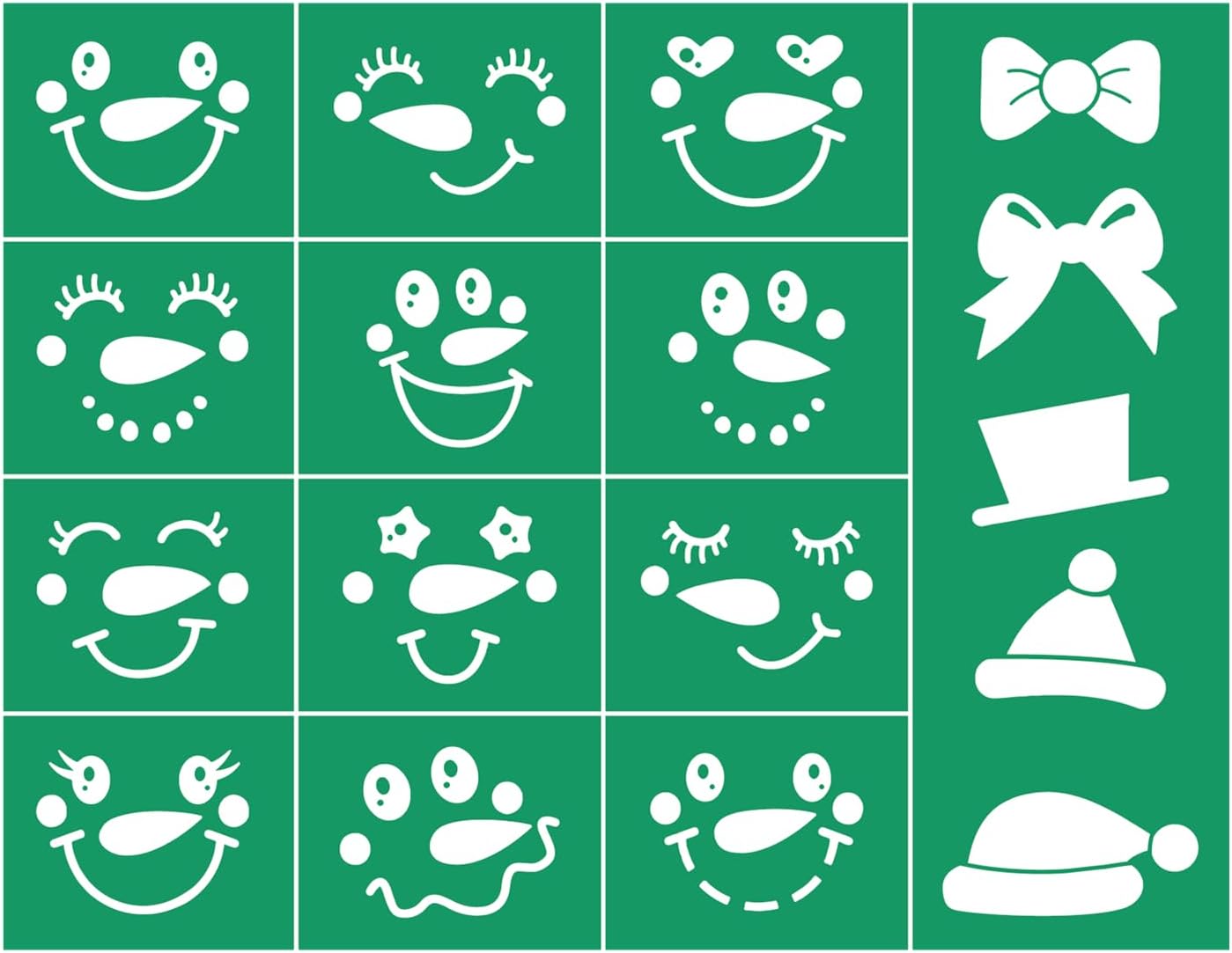 JAJADO Snowman Face Small Christmas Stencil Silk Screen Transfers Xmas Joy Screen Print Stencil Holiday Self Adhesive Silk Screen Stencils for Crafts on Wood, Fabric, Glass, Mug, DIY Christmas Decor