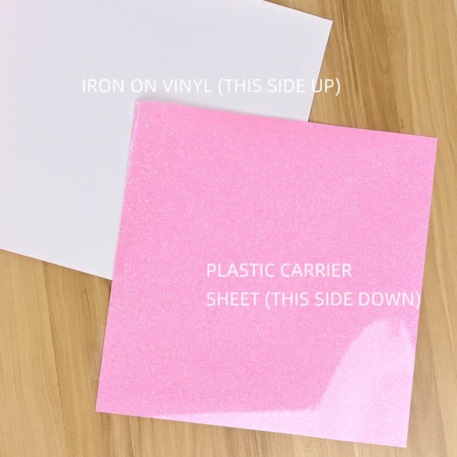 Rainbow Pink Glitter HTV Heat Transfer Vinyl Bundle 8 Sheets-12 x12 Iron on for DIY Shirts Gifts