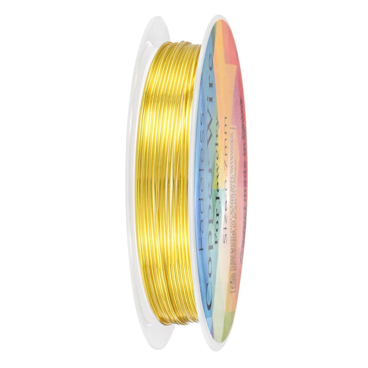 0.7 mm/21 Gauge Copper Wire for Jewelry Making, 10.2FT Copper Beading Craft Wire for Jewelry/Weaving/DIY Crafting/Planting, Color-Retaining [3.1M, Gold Tone]