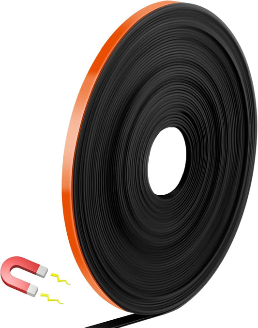 Magnetic Tape Roll Thin Strips, 1/4 Inch x 33 Feet Magnetic Board Dividers Whiteboard Graphic Decorative Tape Marking Line for Classroom Office Art Accessories(Orange)