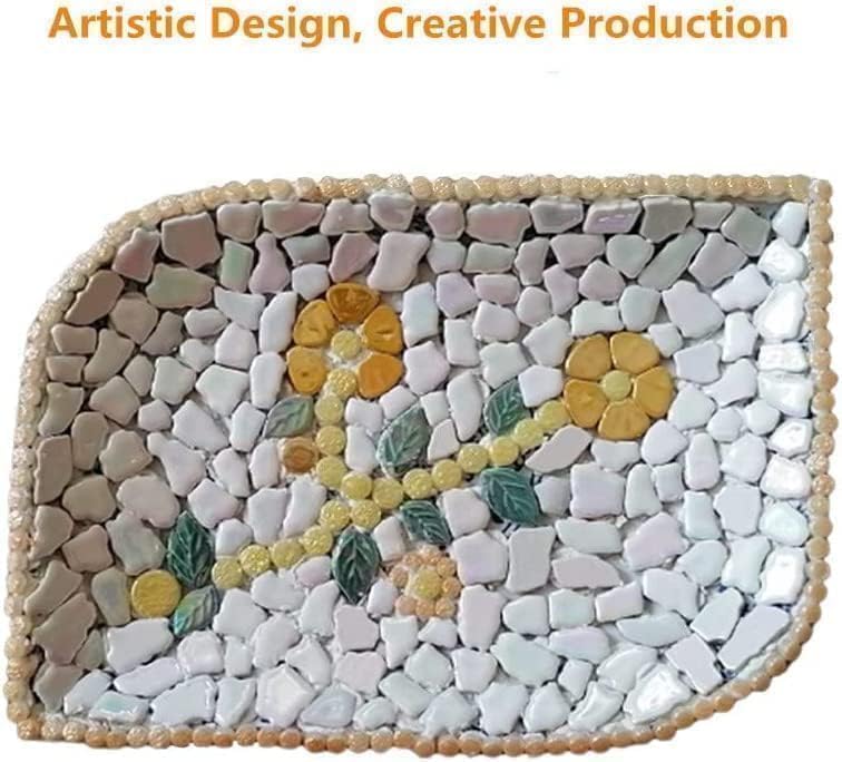 0.78"-1.57" Irregular Ceramics Mosaic Tiles,1.1LB Mosaic Pieces Stones for Home Decoration DIY Craft Plates Flowerpots Vases Cups Mosaic Making Supplies (Iridescent Tangerine)