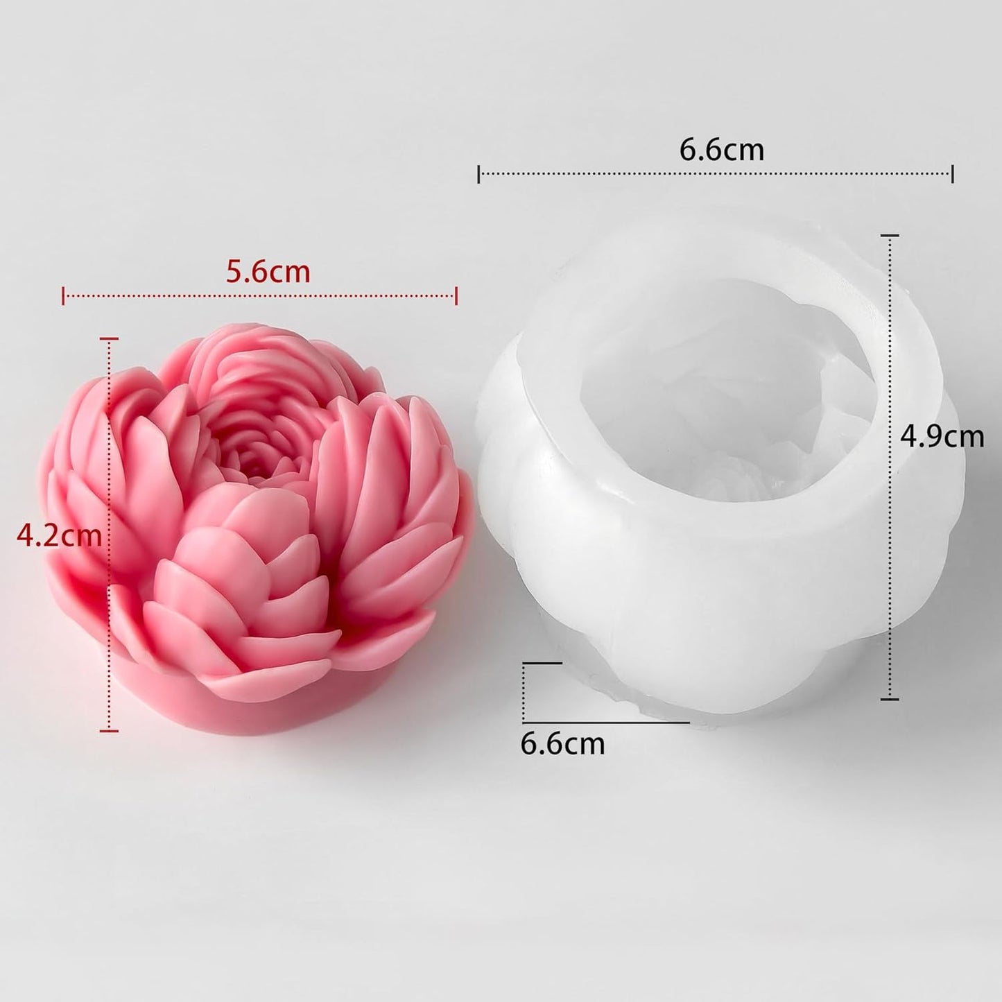 Heart Rose Cylinder Candle & Resin Mold - Resin Casting Silicone Molds for Home Decor & Candle Making Wave Spiral Mold