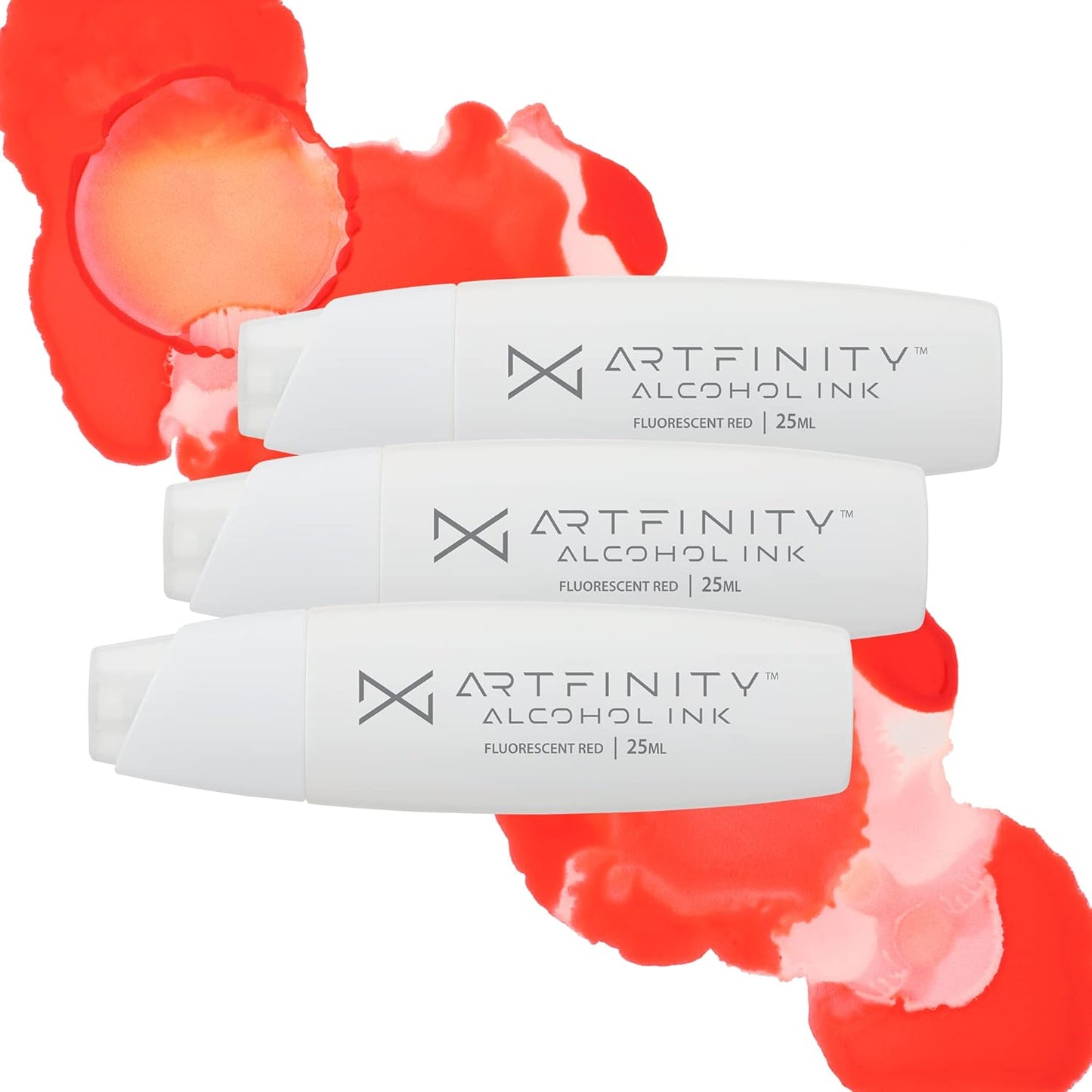 Alcohol Inks 3 Pack - Vibrant, Professional, Dye-Based Alcohol Inks for Artfinity Alcohol Markers, Artists, Drawing, & More! - Fluorescent Red FR1