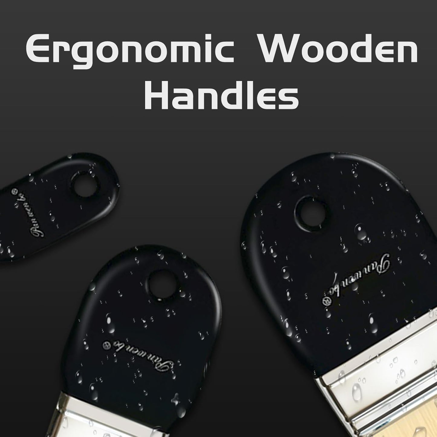 3 Pack Flat Paddle Paint Brush Set, Nylon Painting Brushes for Acrylic, Oil, Paint, Varnishes, Watercolor, Painter, Students, Artist and Watercolor Brushes Paints (1", 2", 3")