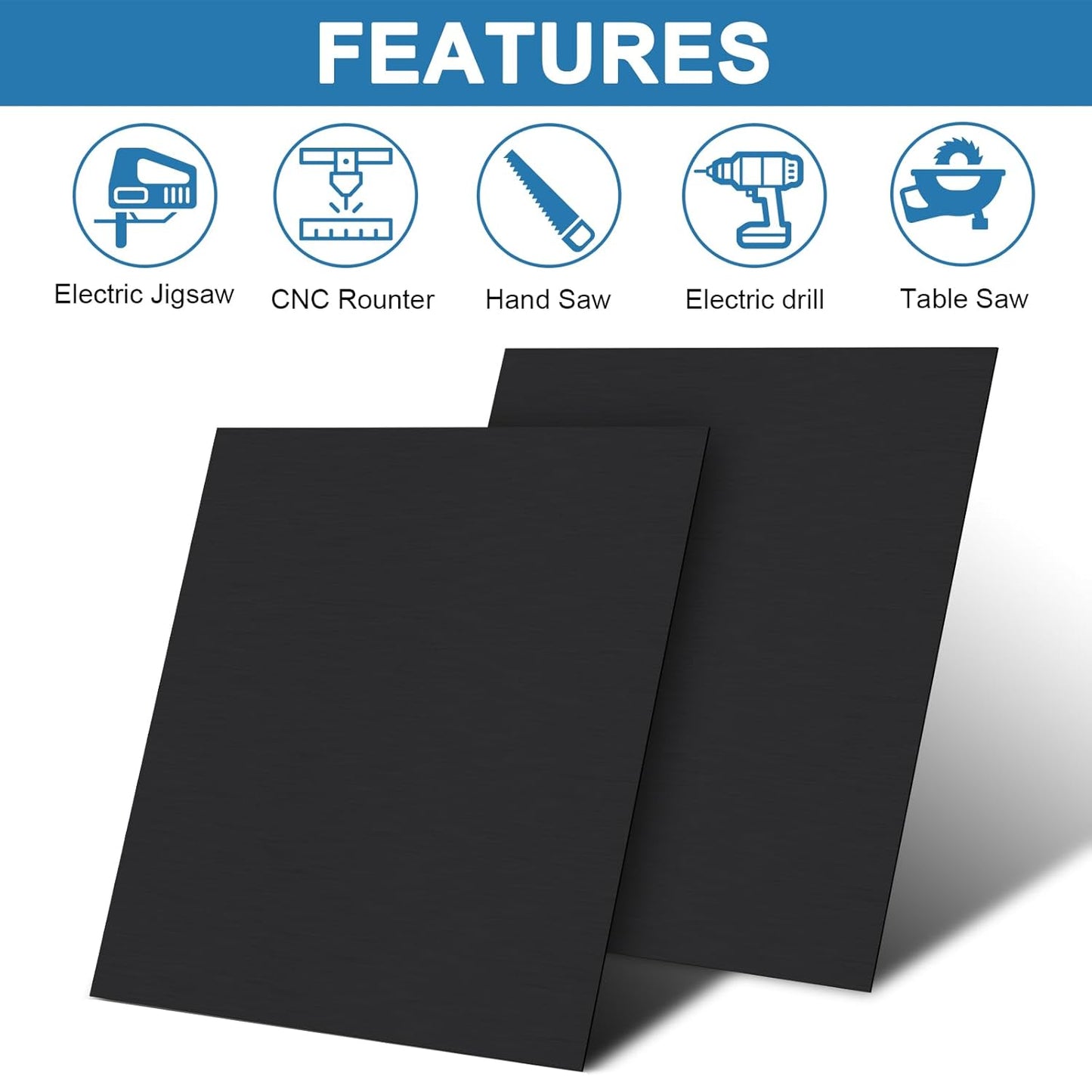 2Pack Anodized Aluminum Sheet 12 x 12 x 1/32 Inch Black Anodized Metal Plates for Laser Engraving 0.8MM Thin Decorative Aluminum Sheets for Crafting