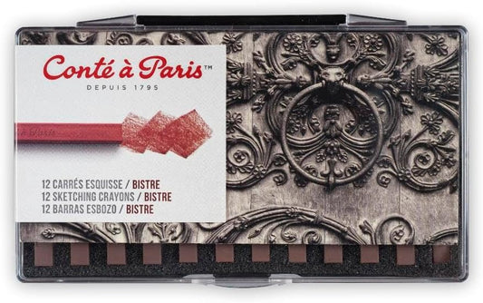 Conté à Paris 12 Count Sketching Crayons Set, Bistre
