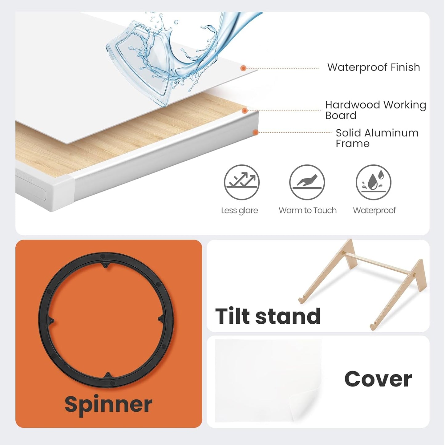 1500 Pieces Rotating Puzzle Board with Drawers and Cover, Dual-Sided Portable Jigsaw Puzzle Table,Tilt&Lazy Susan,Gift for mom Adults (Gray, 1500-piece)