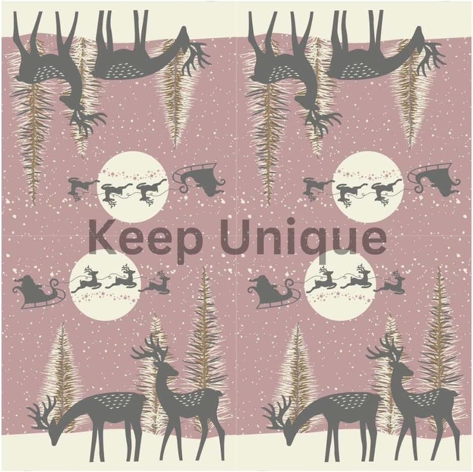 20-ct 13x13 Christmas Paper Decoupage Napkins, 3-Ply Servilletas Tissue Napkin for Dinner and Parties, Disposable Napkins (Santa Sleigh)