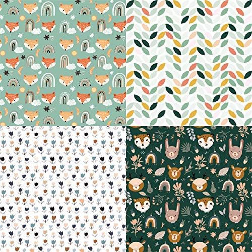 Woodland Animal Print Scrapbook Paper Pad, 6x6 inches, 24 Sheets, Earth Tones, Square, Single-Sided, Perfect for Scrapbooking