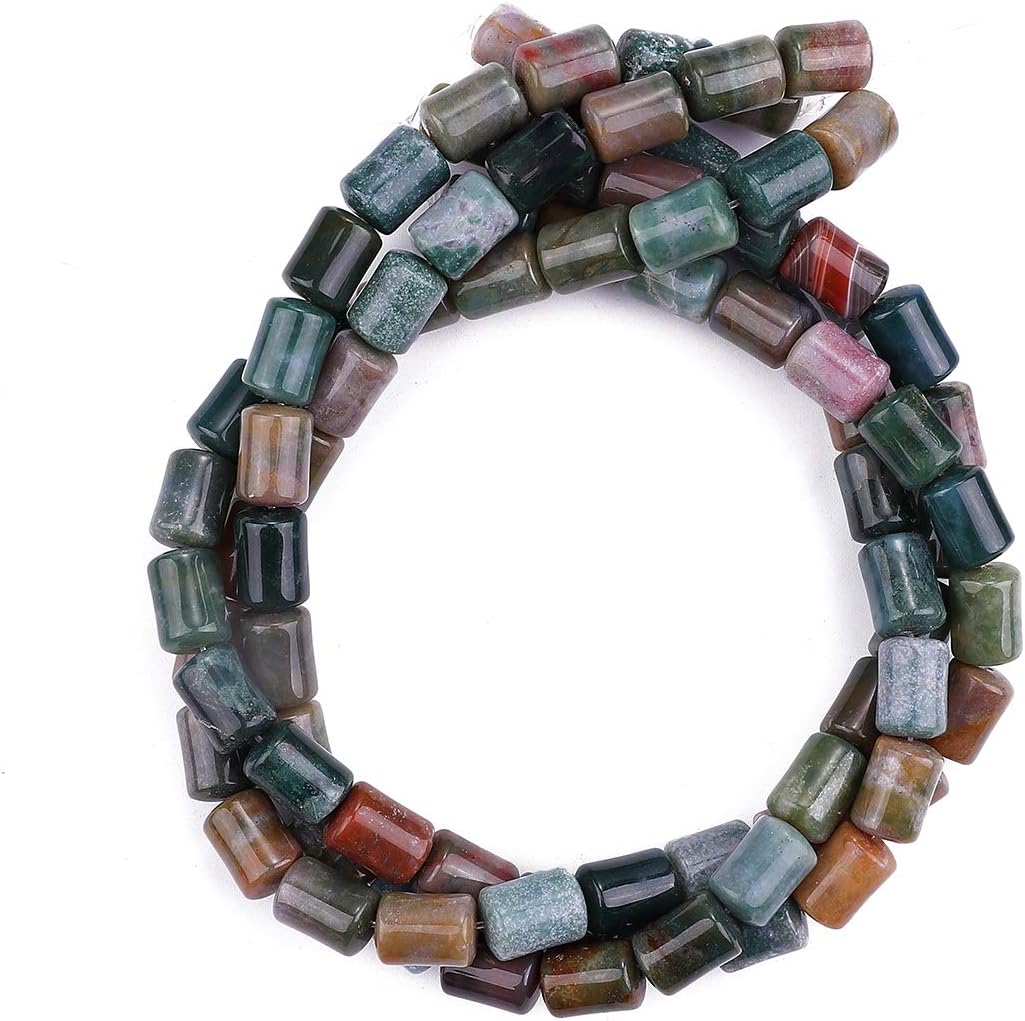 Natural Indian Agate Cylinder Stone Loose Semi Gemstone Beads for Jewelry Making 10mmx14mm 38cm