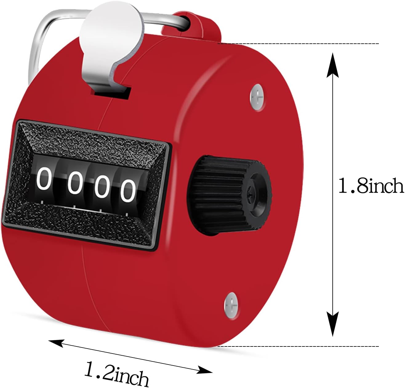 12 Pcs Hand Tally Counter 4-Digit Lap Counter Clicker, Manual Mechanical Handheld Pitch Click Counter with Finger Ring for School Golf & Knitting Row Croche