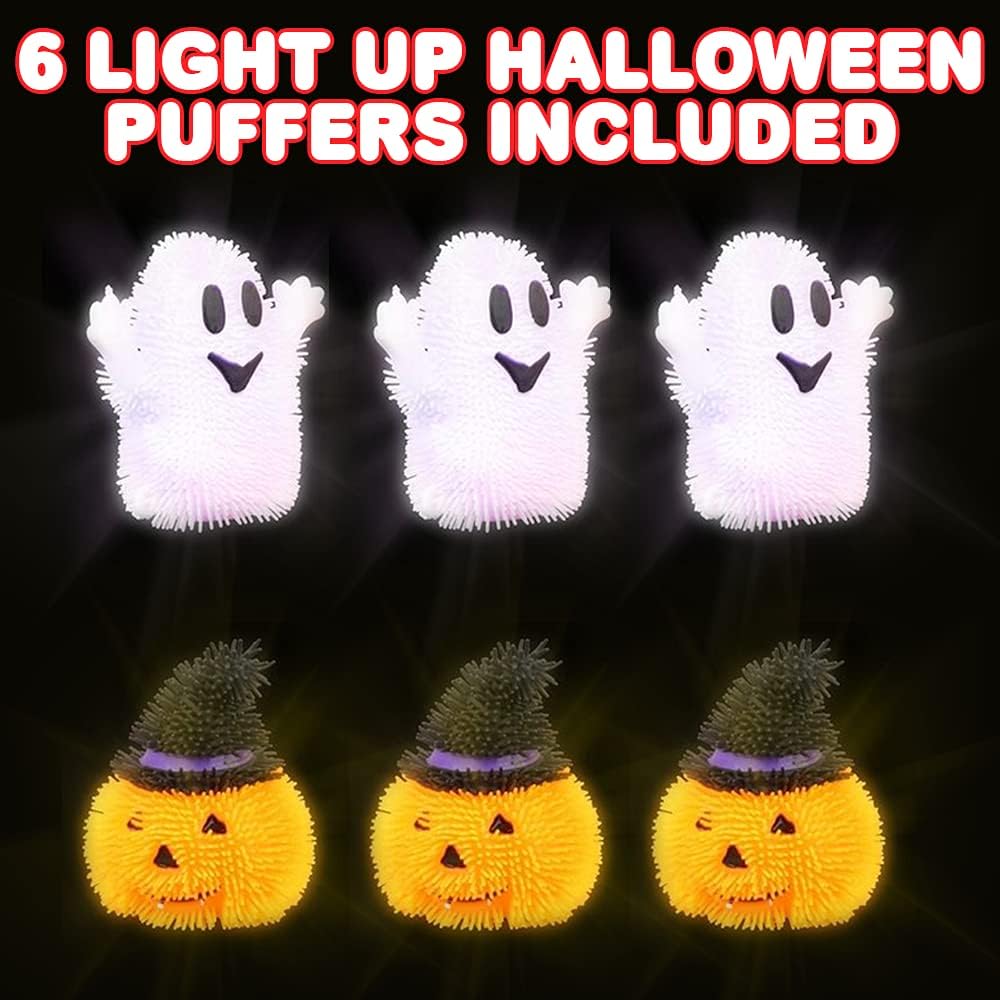 ArtCreativity LED Fidget Toys, Set of 6, Kids and Adults, Includes Ghost and Pumpkin Toys, Non-Candy Halloween Treats