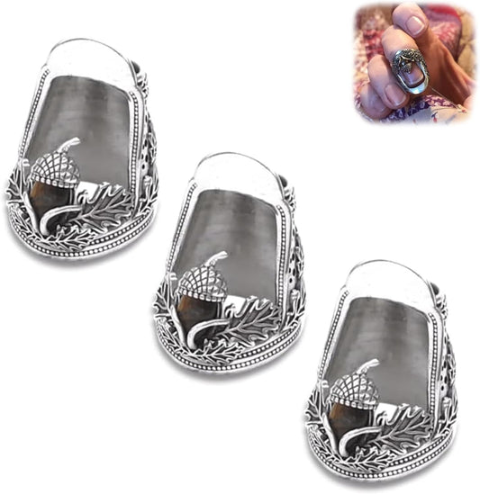 Open Nail Acorn Thimble, Thimbles for Hand Sewing, Metal Thumb Thimble Shield Accessories, Sewing Thimble Finger Protector for Needlework, Hand Embroidery Craft-3pcs