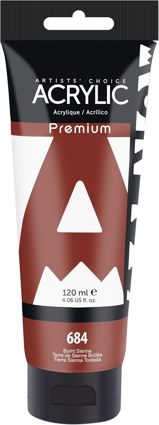 AUREUO Burnt Sienna Acrylic Paint, 4 Fl Oz / 120ml Single Tube, Rich Pigment Art Craft Paints for Canvas, Rocks, Wood, Ceramic, Fabric - Art Supplies for Beginners, Professionals, Artists