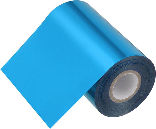 PATIKIL 4"x400Ft Hot Stamping Foil Paper, Heat Transfer Hot Stamping Paper Foil Roll for Leather DIY Logo Decor Craft Gift Package Scrapbook Card, Blue