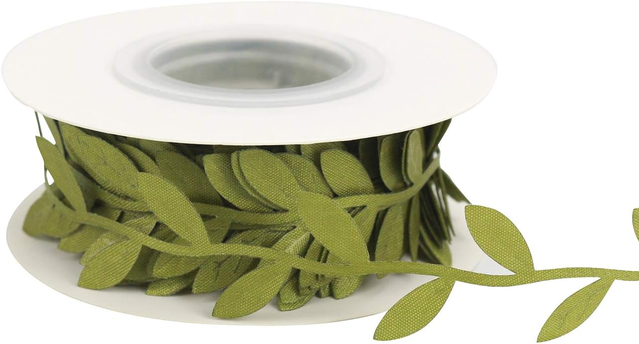 MEEDEE Leaf Trim - 1" x 20 Yards - Sage Green Ribbon for Leaf Wrapping Paper Sewing Craft Accessories Greenery Baby Shower Birthday Party Hemp Yarn Flowers Embellishments