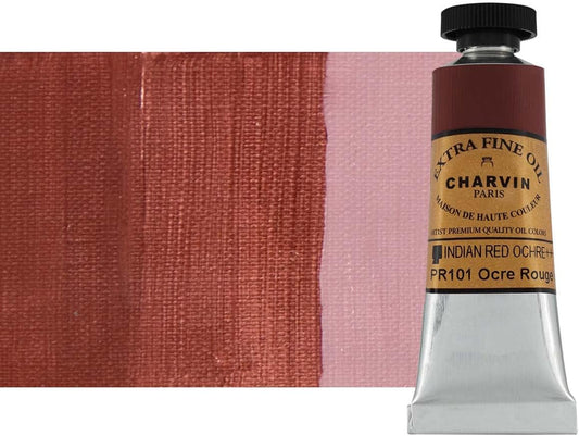 Charvin Extra Fine Oil Paint, Indian Red Ochre 20 ml - Triple-Milled, Rich Texture, Poppy Oil-Based, Light-Fast, Handmade, Archival Quality