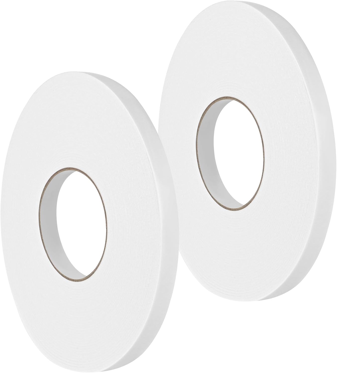 Double Sided Foam Tape 0.5In x 52.5FT 2 Pack, Mounting Tape Heavy Duty, Strong Adhesive Weatherproof Seal Strips for DIY Craft Picture Poster, Car & Gap Filling Mountings, Home Office Decor (White)
