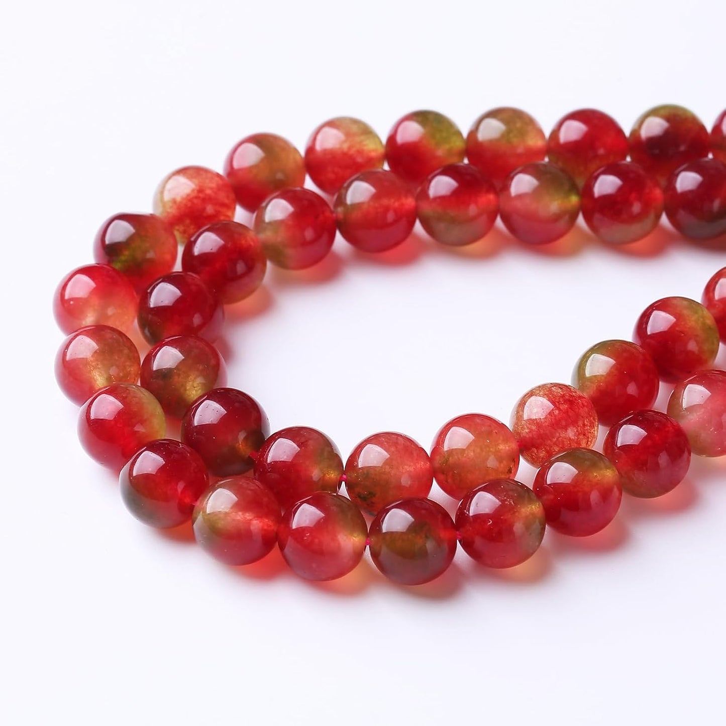 48PCS 8MM Mixed Double Chalcedony Stone Beads Energy Healing Beads for DIY Jewelry Bracelet Necklace Making for Jewelry Making 15Inch