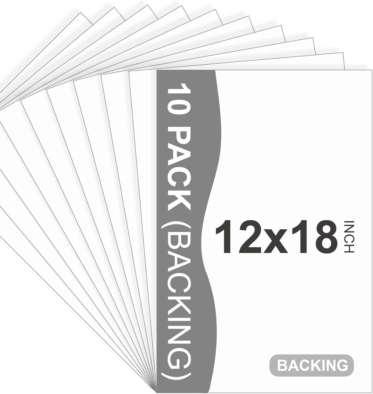 10 Pack Backing Boards, 12x18 Uncut White Mats Matboards, Acid-Free Backerboards for Art Prints, Ideal for Photos, Pictures, Prints, and Frames