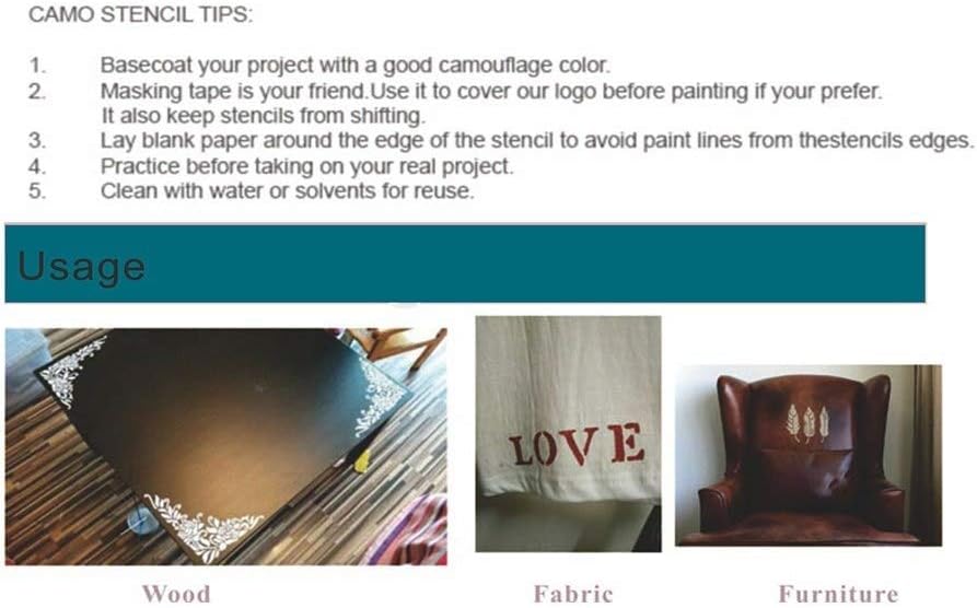 DIY Decorative Stencil Template for Scrapbooking Painting on Wall Furniture Crafts, Set of 6 (Geometry)