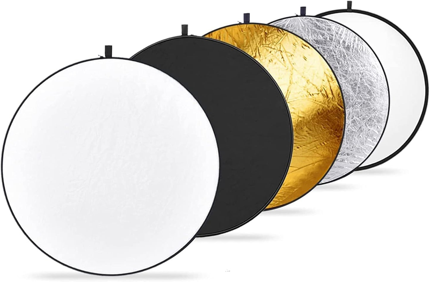 NEEWER 22 Inch/60 Centimeter Light Reflector Light Diffuser 5 in 1 Collapsible Multi Disc with Bag - Translucent, Silver, Gold, White, and Black for Studio Photography Lighting and Outdoor Lighting