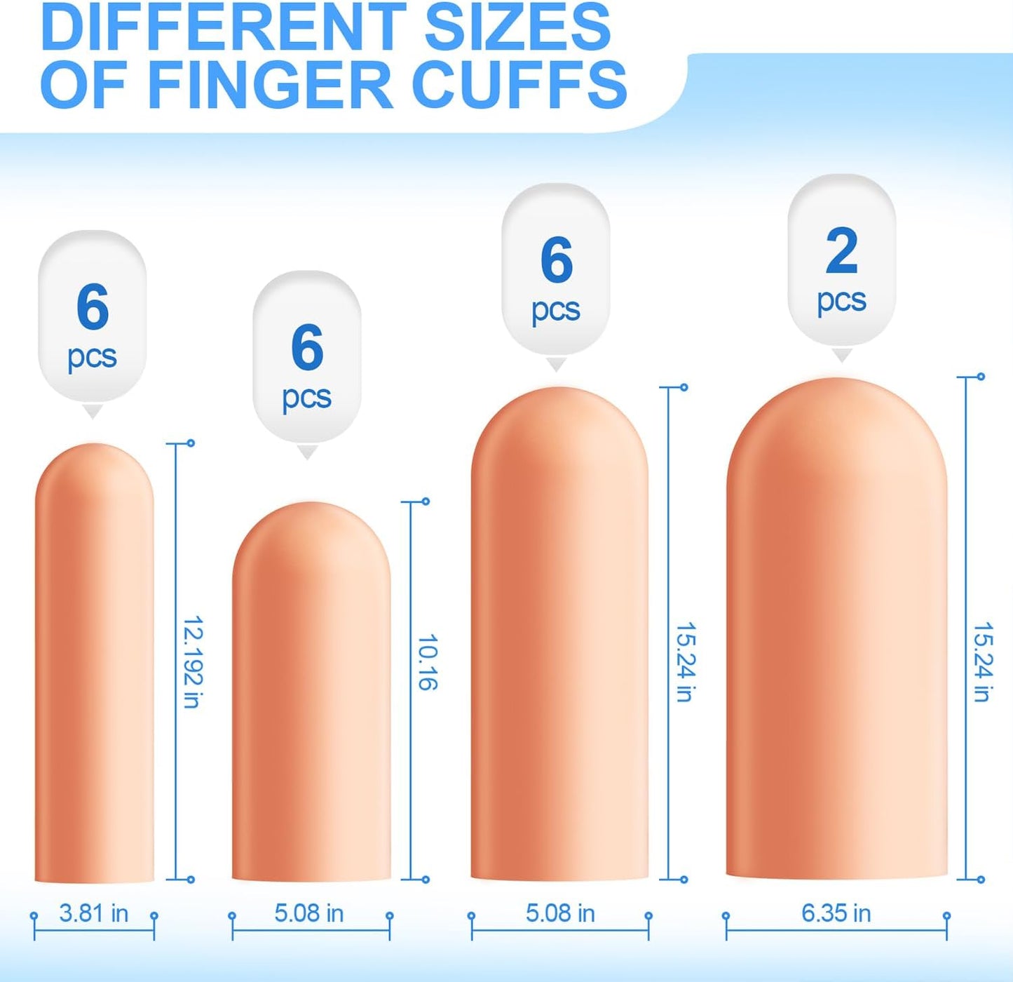 20 Pcs Gel Finger Protectors, Finger Caps Silicone Fingertips Protection, Reusable Soft High Elastic Fingertip Bandages for Relief Fingers Arthritis, Cracked , and Other Fingers Pain(Multi-Size)