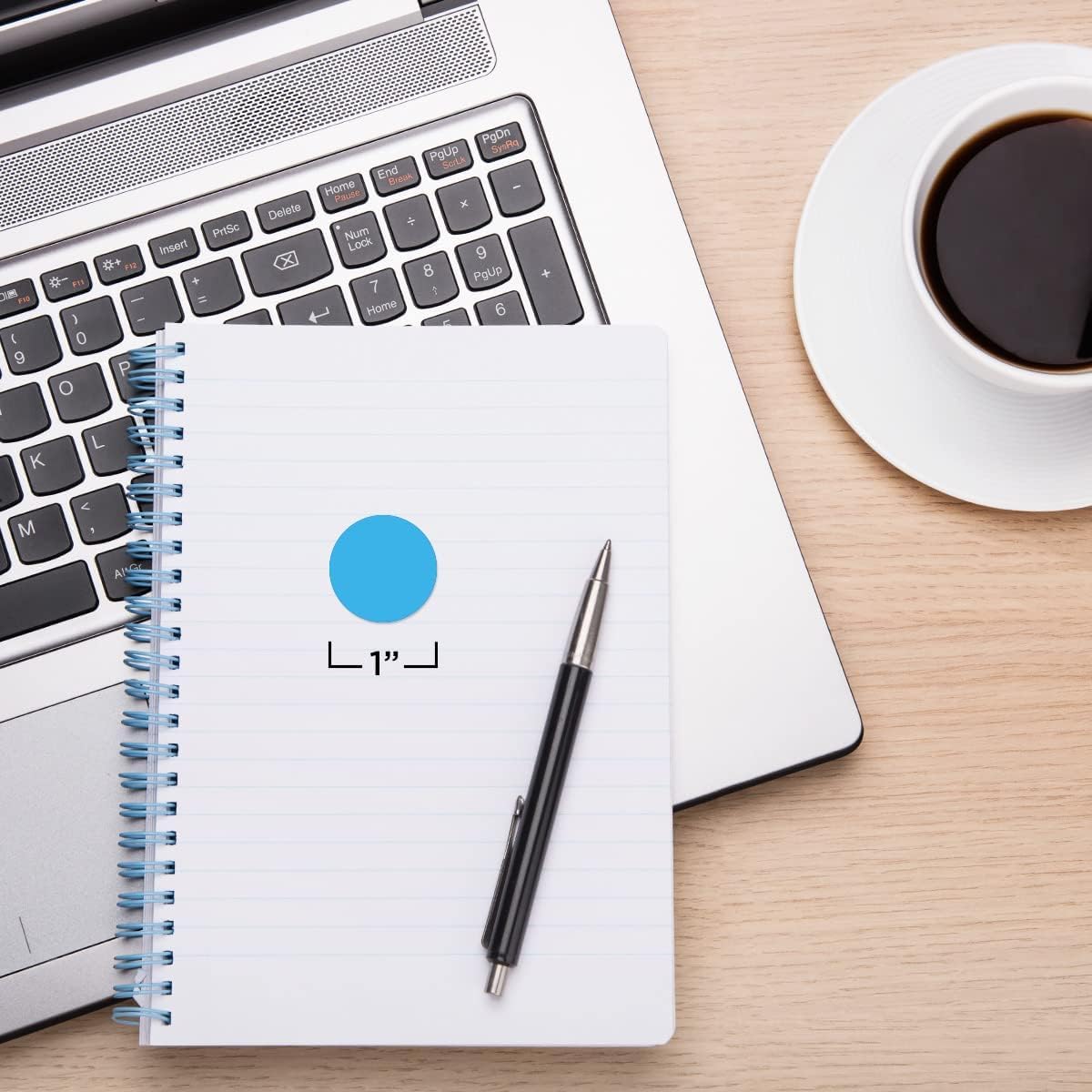 ChromaLabel 1 Inch Round Label Removable Color Code Dot Stickers, 1000 Labels per Dispenser Box, Light Blue