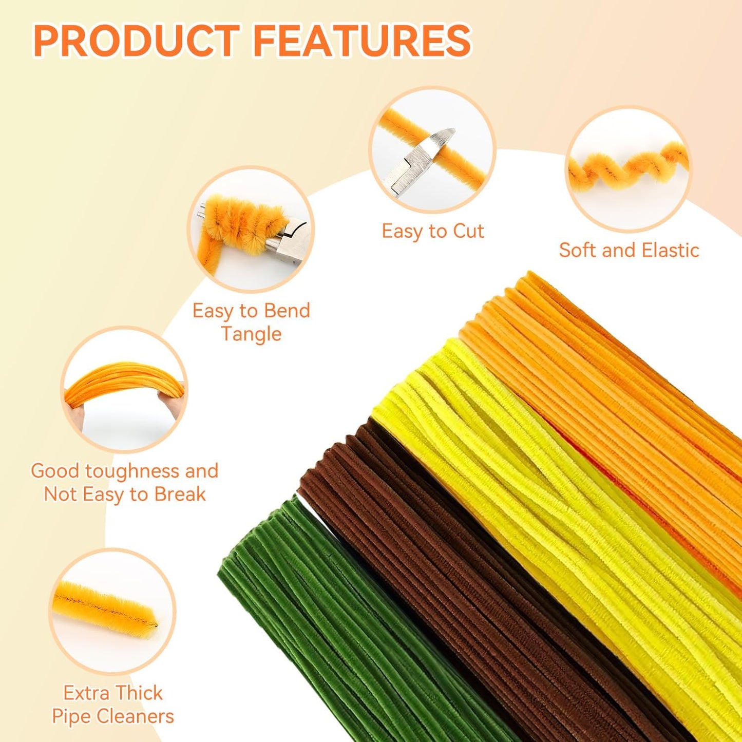 400 Pcs Pipe Cleaners Craft – 4 Colors Chenille Stems for Crafts, DIY Art Supplies, Fuzzy Sticks for Crafting Flowers, Wedding & Valentine's Day Decorations, Kids School Craft Kit