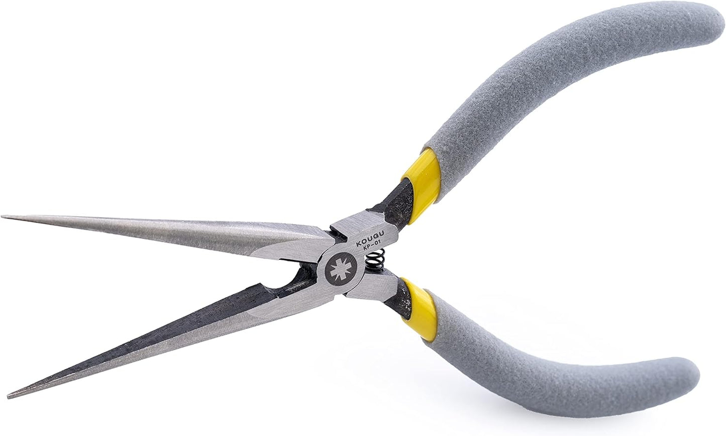 Super Precision Long Needle Nose Pliers - 6 Inch Steel Mini Long Nose Pliers With Non Serrated Edge & Non Slip Handles - Great For Jewelers, Fine Crafting, & Other High Precision Projects