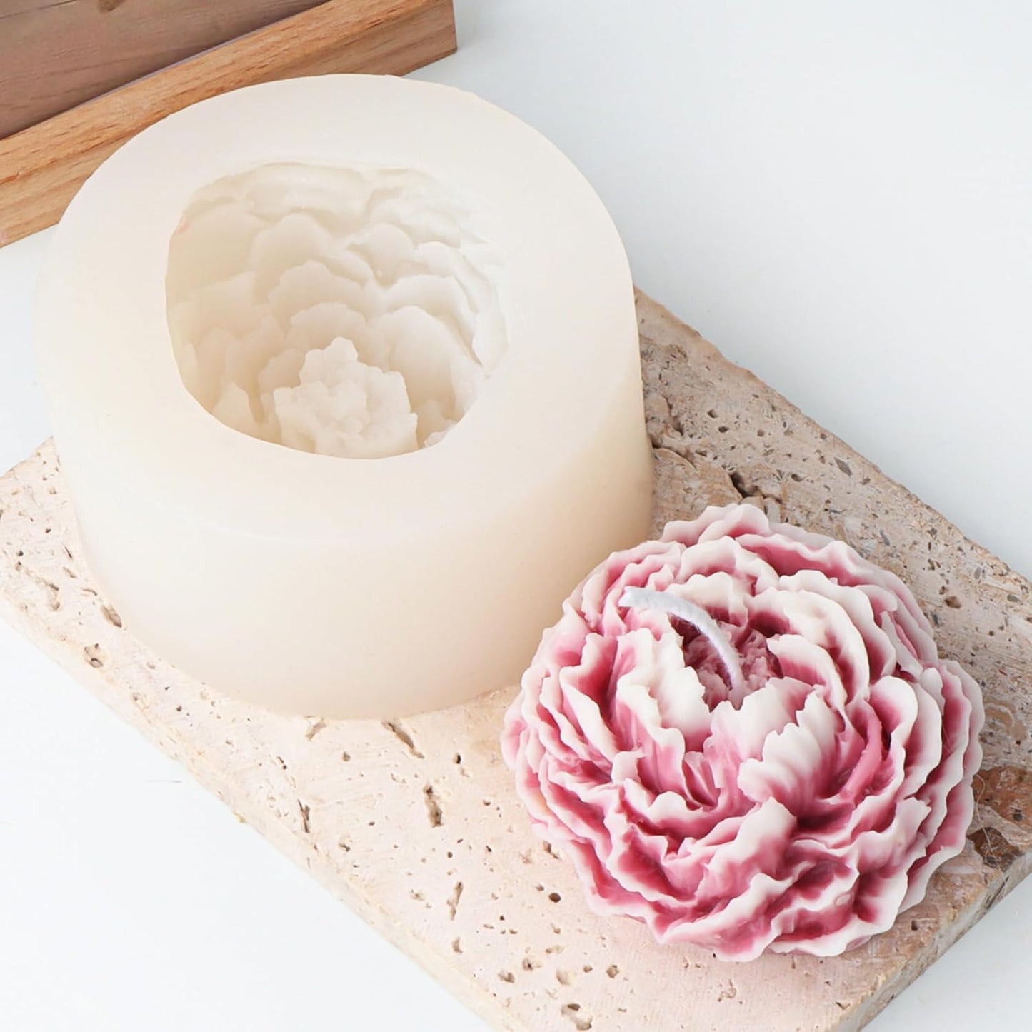 Bud Peony & Rose Mold Set - 3D Silicone Molds for Resin Casting & Candle Making - Craft Supplies