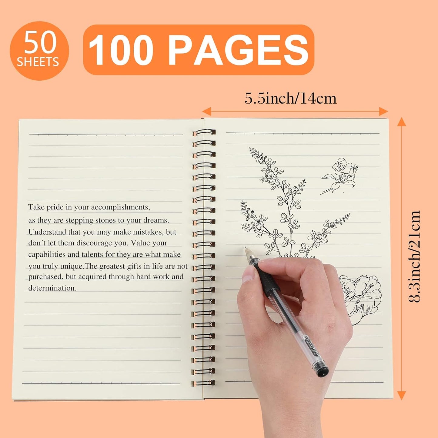 Yahenda 72 Pcs Spiral Notebook Bulk A5 Journal Lined 8.3'' x 5.5'' Writing Composition Paper Small Notepad Subject Notebook for Students Office Business Back to School Supplies (Multi Color)