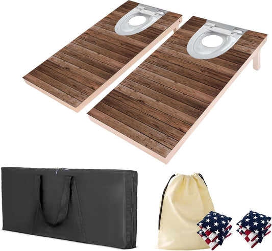 4×2FT Cornhole Board Set,Wooden Corn Hole Games for Adults Bean Bag Toss Game Set, with Corn Hole Bags Set 8,2 Cornhole Boards and a Carrying Case for Wedding/Party/Outdoor/Hiking/Yard