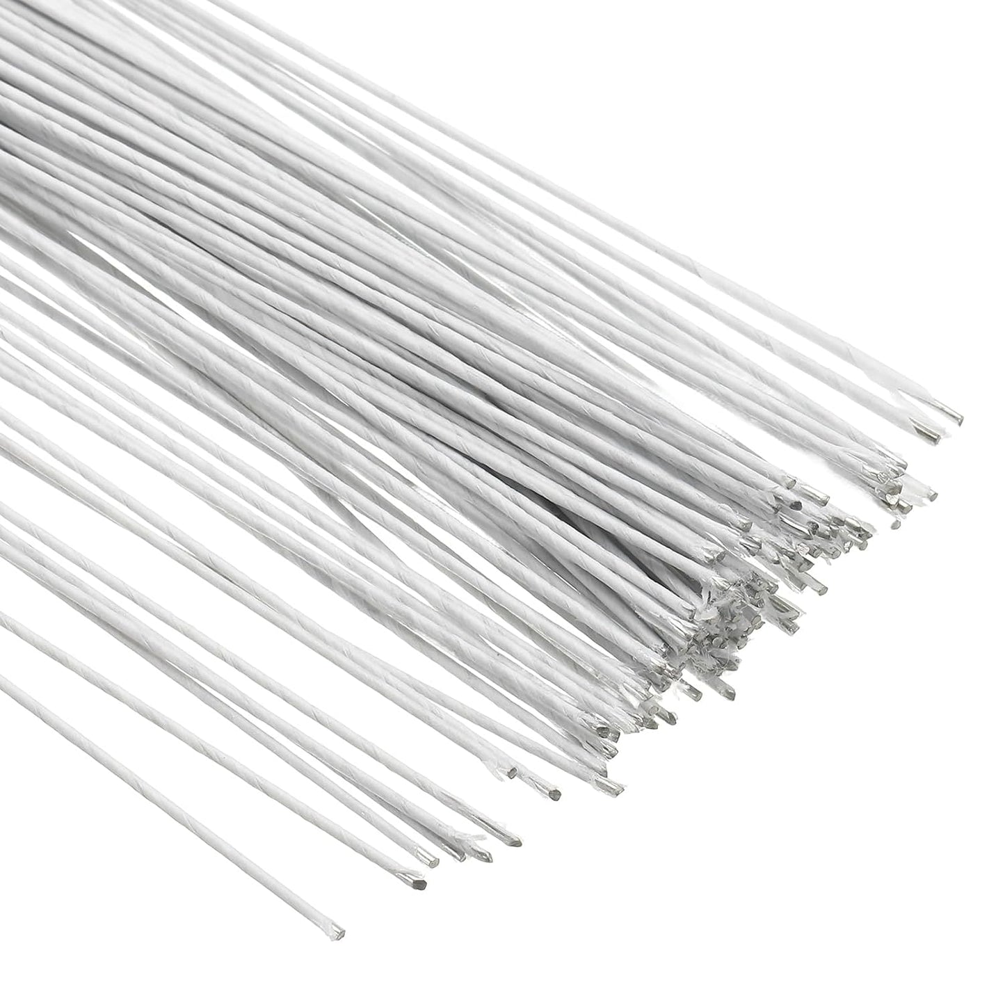 PATIKIL 18 Gauge 16" Floral Stem Wire, 100 Pcs Paper Wrapped Iron Artificial Flower Stem Accessories for DIY Bouquet Stem and Craft Decoration, White