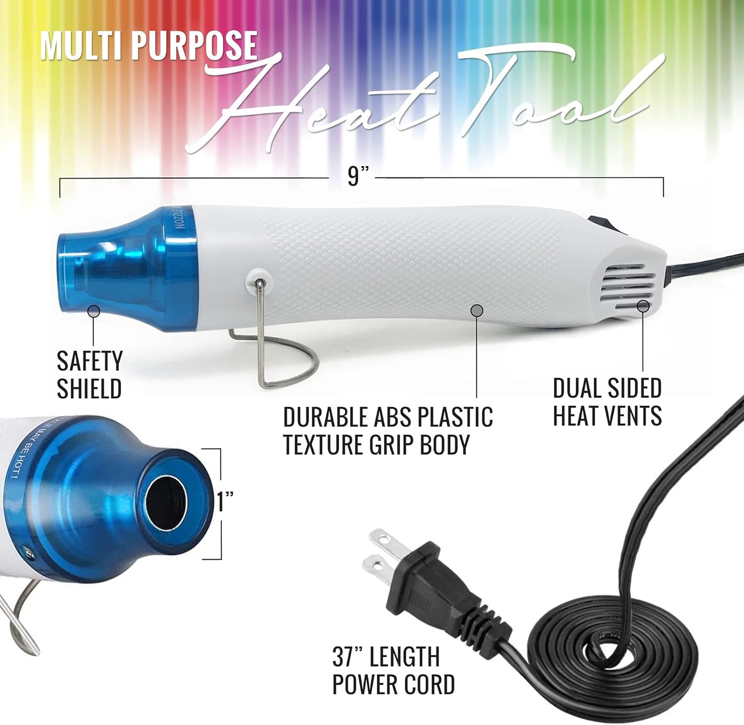 Embossing Kit with Heat Tool Bundle, Embossing Powders, Complete Embossing Starter Kit, Clear Embossing Pen, Embossing Ink Pad, 8X 10ml Embossing Powders for Crafts