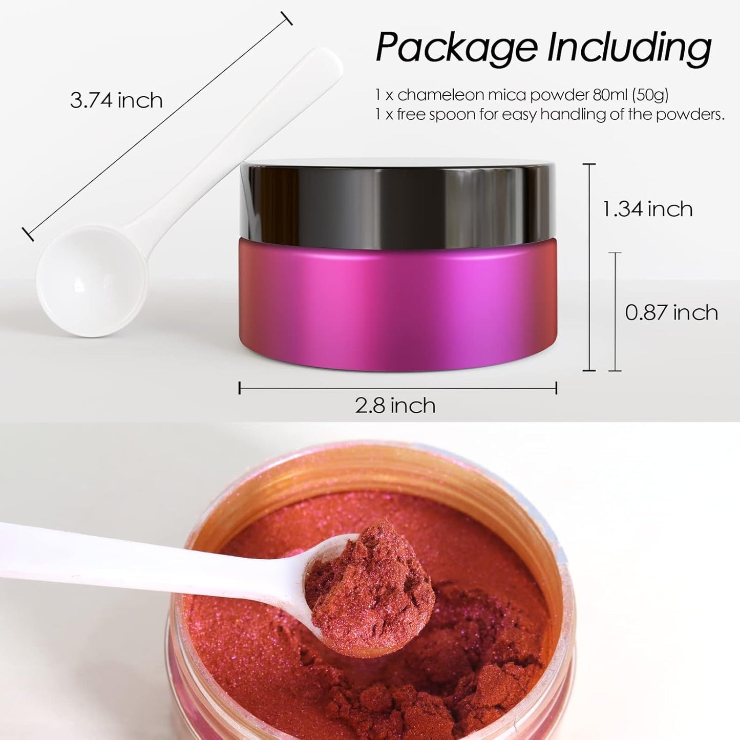 Ceya Chameleon Mica Powder, 1.8oz/ 50g Lavish Party Chrome Nail Powder, Cosmetic Grade Pearlescent Effect Color Shift Pigment for Epoxy Resin, Makeup, Nail Polish, Soap Dye, Candle Making, Craft