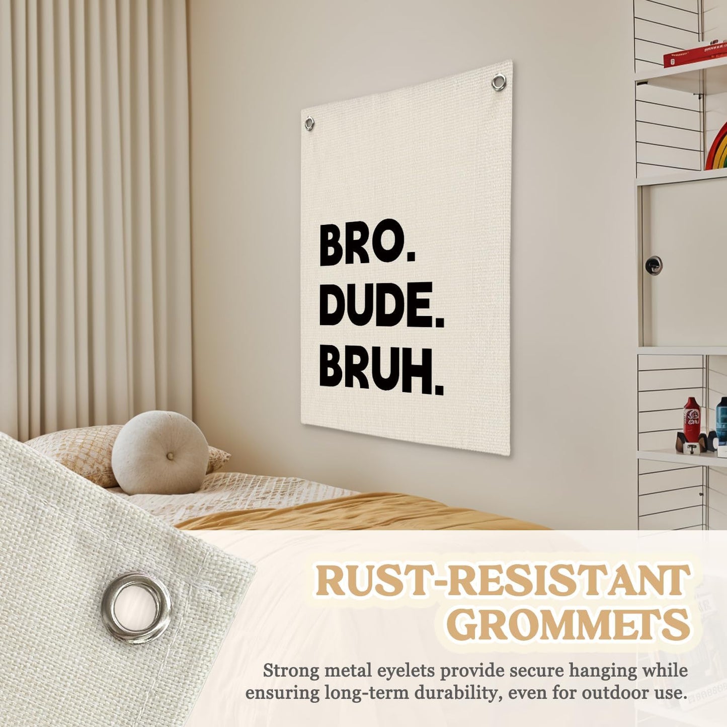 Boys Room Decor,Playroom Wall Decor, Bro Dude Bruh Wall Hanging Pennant Flag Banner Decor for Nursery Classroom Playroom Kids Room, Playroom Essentials