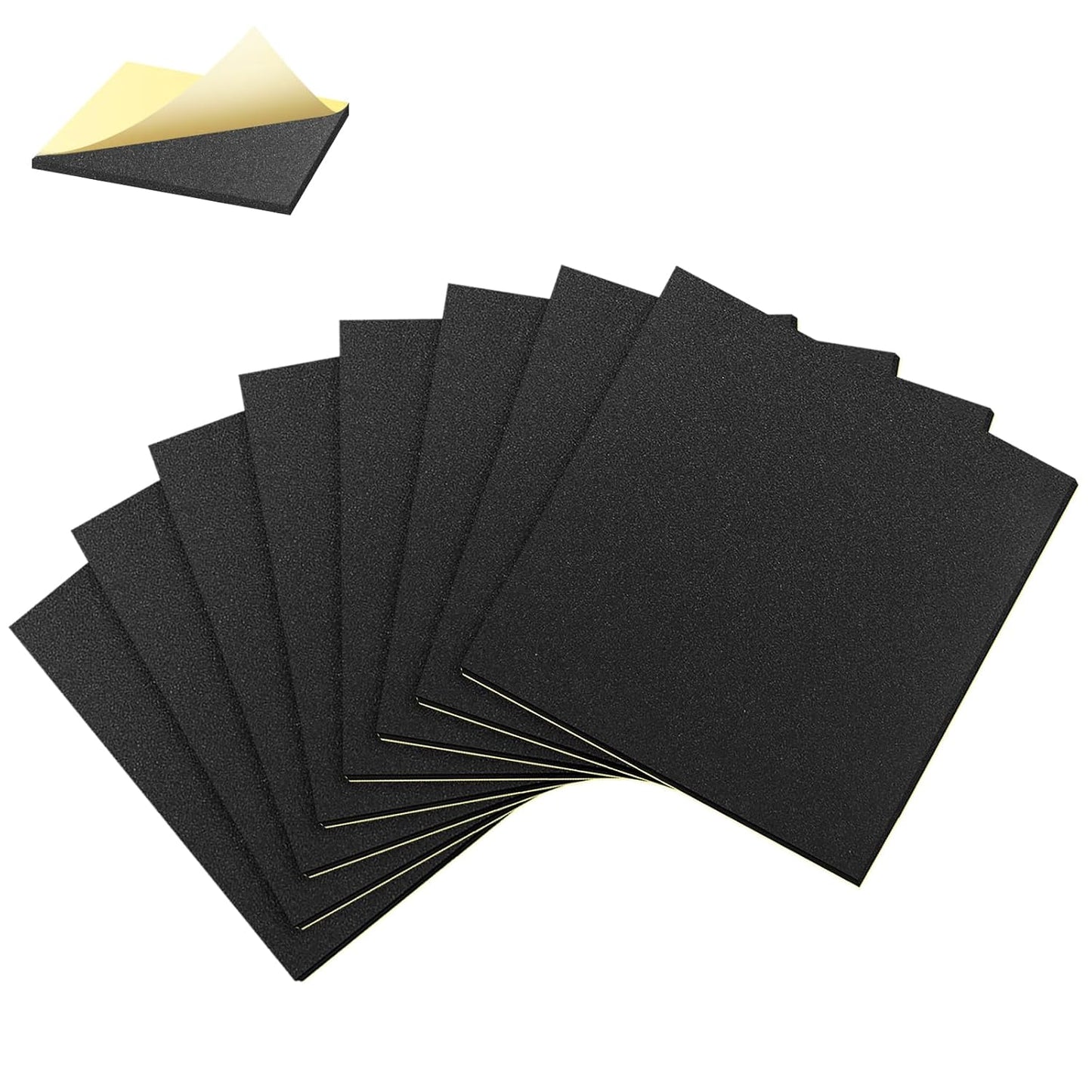 8 Pcs Adhesive Foam Padding, Closed Cell Foam Sheet 6in X 6in X 1/4in, Anti-Slip Neoprene Rubber Pad,1/4" Thick Sticky Foam, Soundproof and Anti Vibration