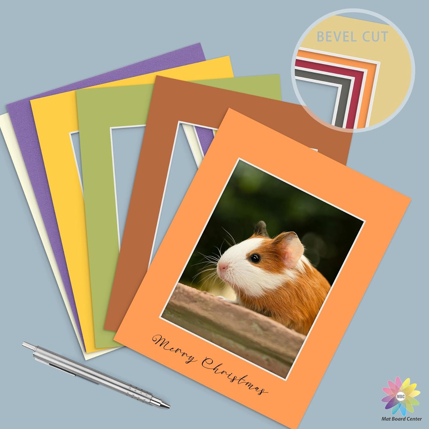 Mat Board Center, Pack of 50, 11x14 for 8x10 Mixed Color Mats - Acid Free, 4-ply Thickness, White Core - for Pictures, Photos, Framing