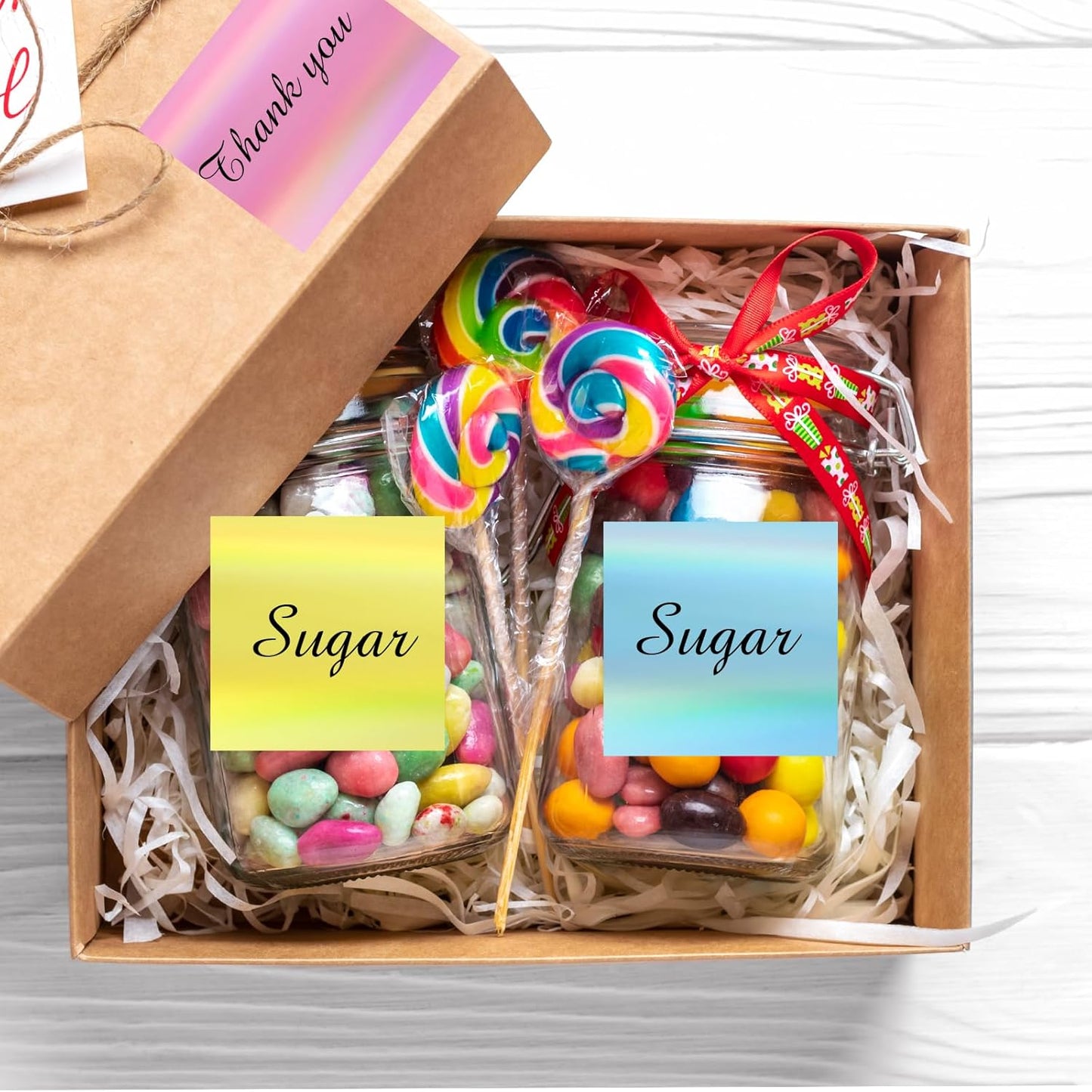 Square Thermal Labels Stickers 2" x 2", Holographic Thermal Stickers Labels, Glitter Self-Adhesive Direct Thermal Label for Small Business- Holographic 5 Colors