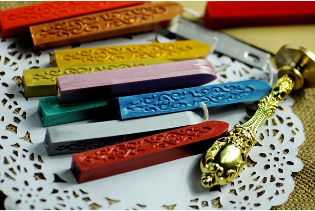 Wax Seal Sticks, Yoption 5 Pcs Totem Fire Manuscript Sealing Seal Wax Sticks with Wicks Multi-Color Cord Wick Sealing Wax for Postage Letter Retro Vintage Wax Seal Stamp (Five Mix Color)