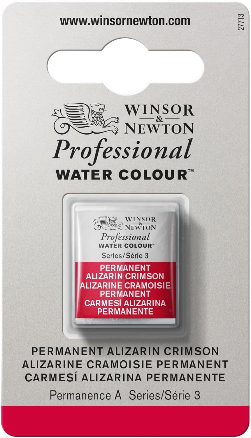 Winsor & Newton Professional Water Colour Paint, Half Pan, Permanent Alizarin Crimson
