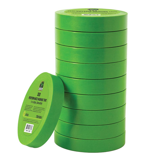 LAUCO DINOGREN High Performance Green Masking Tape for Car Paint, Detailing, & Auto Body - Heat & Water Resistant, Multi-Purpose (1 Inch x 60 Yards, 9 Rolls/Pack)