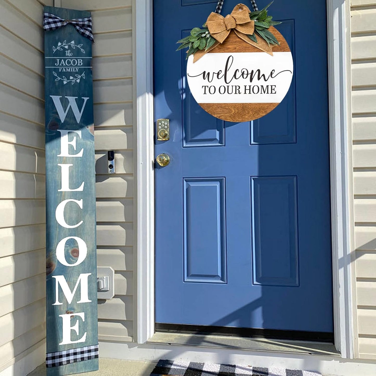 Welcome Stencils for Crafts Reusable Welcome Stencil for Wood Sign 12" Stencils for Painting on Wood Drawing Templates for Wall DIY Home Decor Porch Sign