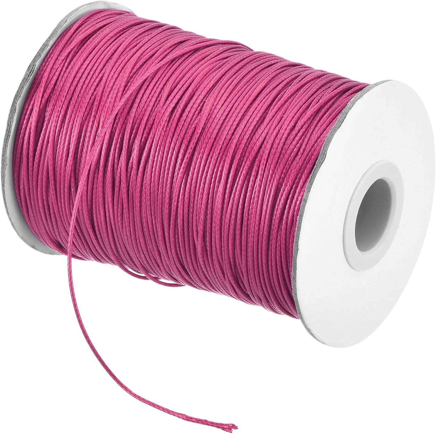 MECCANIXITY Waxed Cord 1mm Waxed Polyester Cord 175 Yard Wax String for Bracelet Making,Necklaces, Beading,Jewelry Making and DIY Crafts(Rose Red)