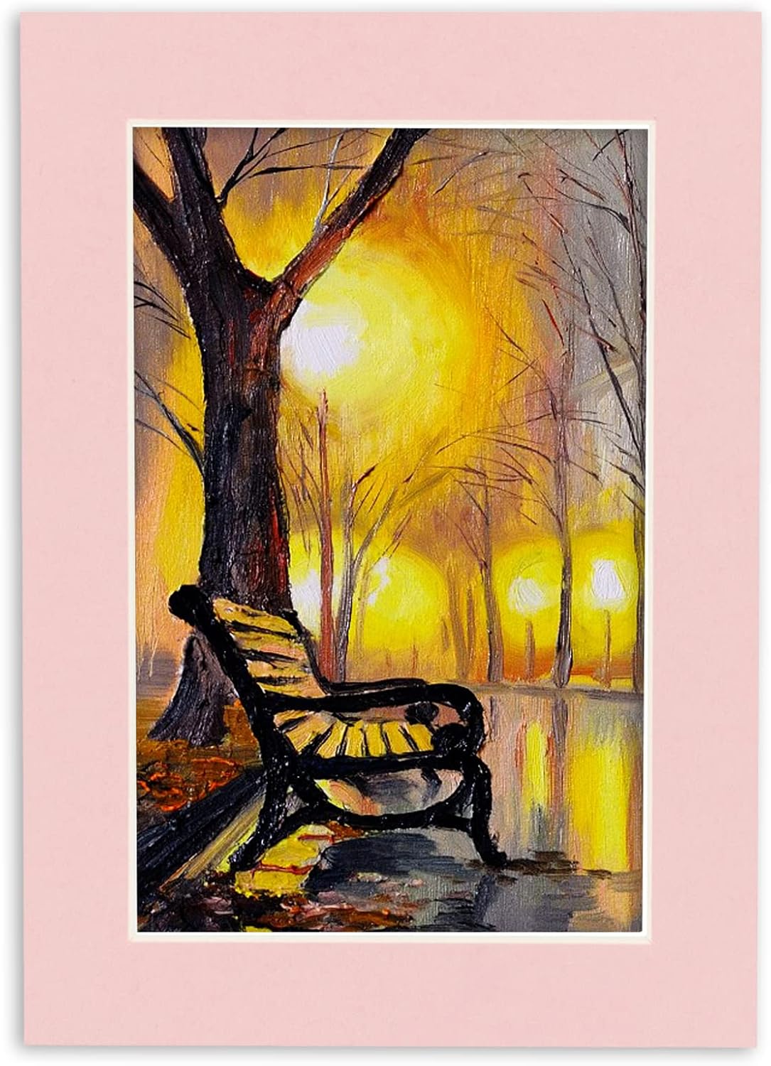 11x14 Mat Bevel Cut for 8.5x11 Photos - Acid Free Pink Precut Matboard - For Pictures, Photos, Framing - 4-ply Thickness