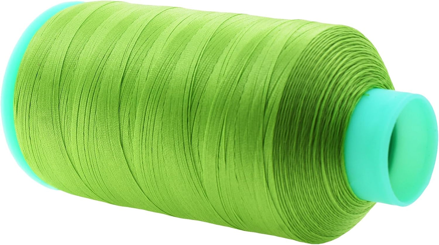 Mandala Crafts Bonded Nylon Thread Apple Green Heavy Duty Sewing Threads - 2843 YDs Size 46 210D T45 Tex 45 Thread for Leather Jeans Weaving Outdoor Marine Upholstery Threads