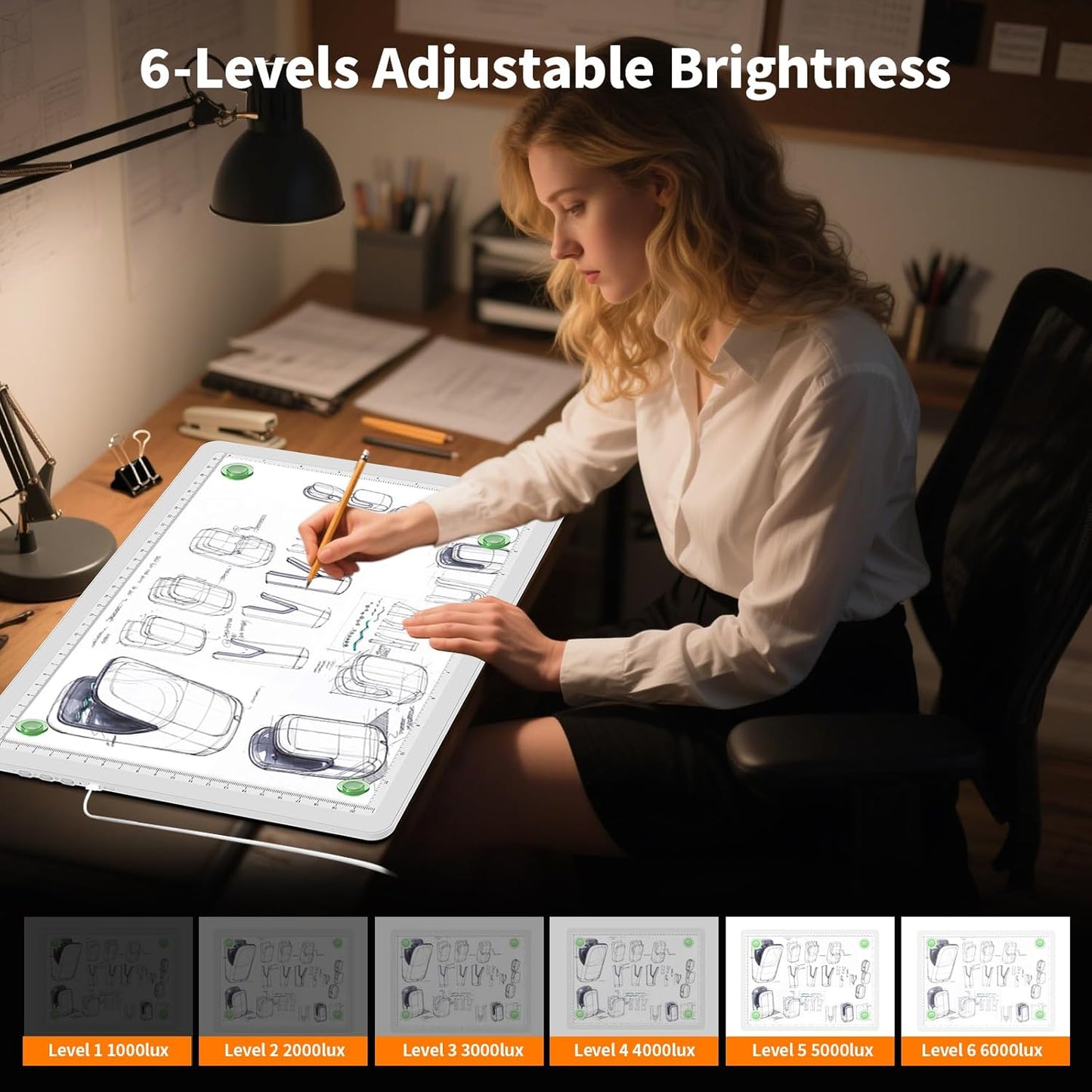 Elice Magnetic A3 Light Board for Diamond Painting, Ultra-Thin Tracing LED Light Box with Side Buttons, Super Bright Diamond Art Light Pad, Light Table for Drawing, Sketching, Weeding Vinyl - White